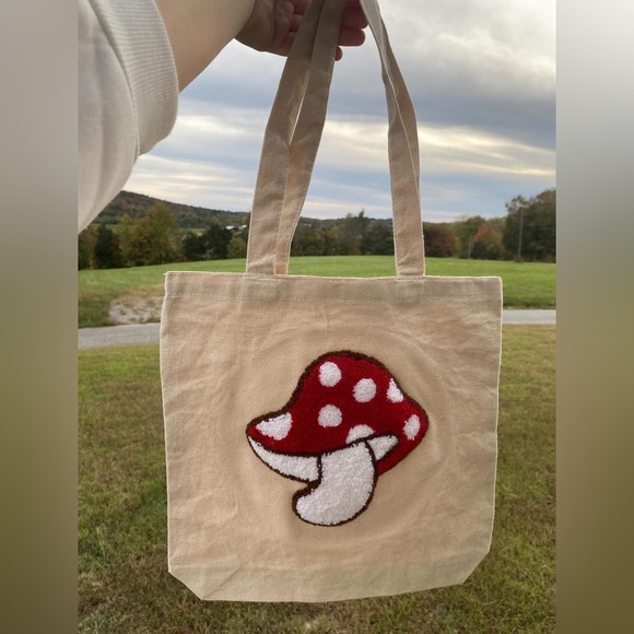 Handbags - Handmade Tufted Mushroom Tote Bag